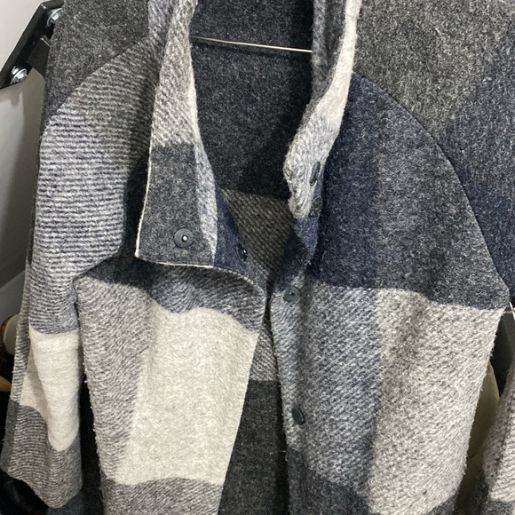 Plaid Button Up Overcoat - Picture 1 of 5